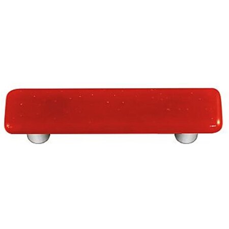 Palacedesigns Brick Red Rectangle Glass Cabinet Pull - Aluminum Post PA2755487